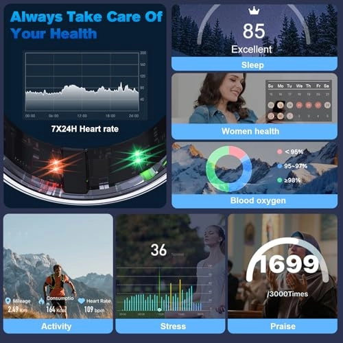 Smart Ring - LED Dispay Screen Heart Rate Sleep Tracker