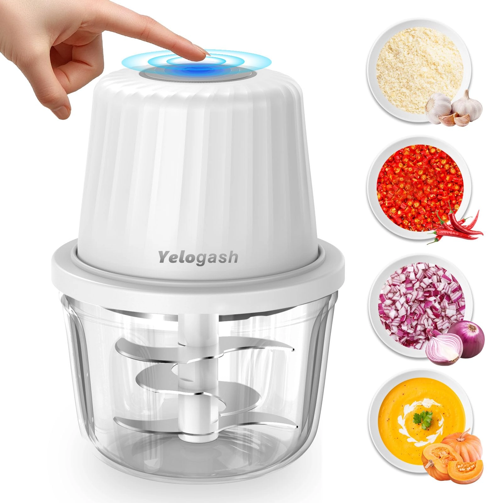 Yelogash Mini Electric Chopper - 400 Millimeters Battery Powered