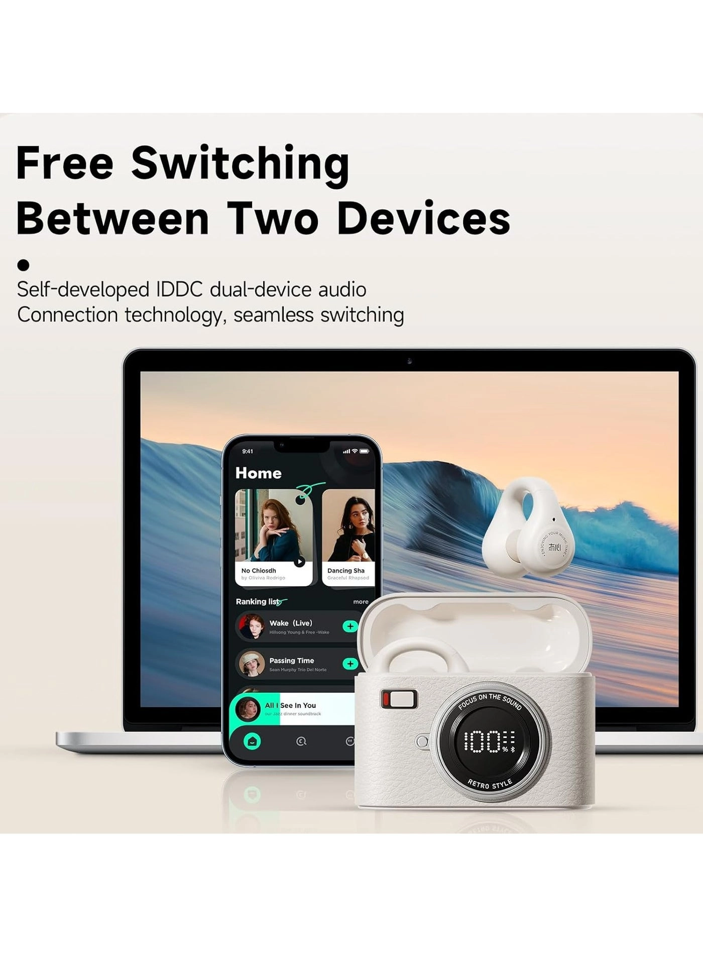 Open Ear Clip Headphones Wireless Headphone