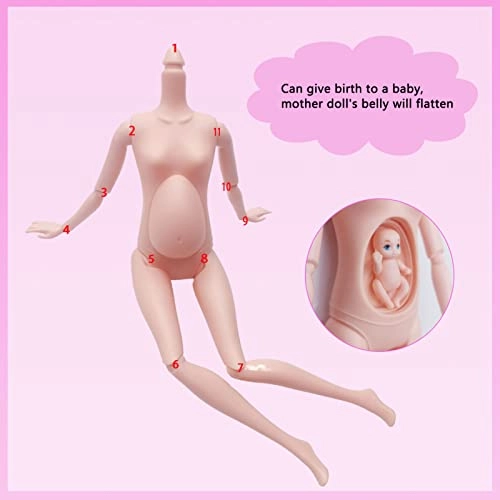 Family Puppet Set - Dad Pregnant Mother Son Daughter Plastic