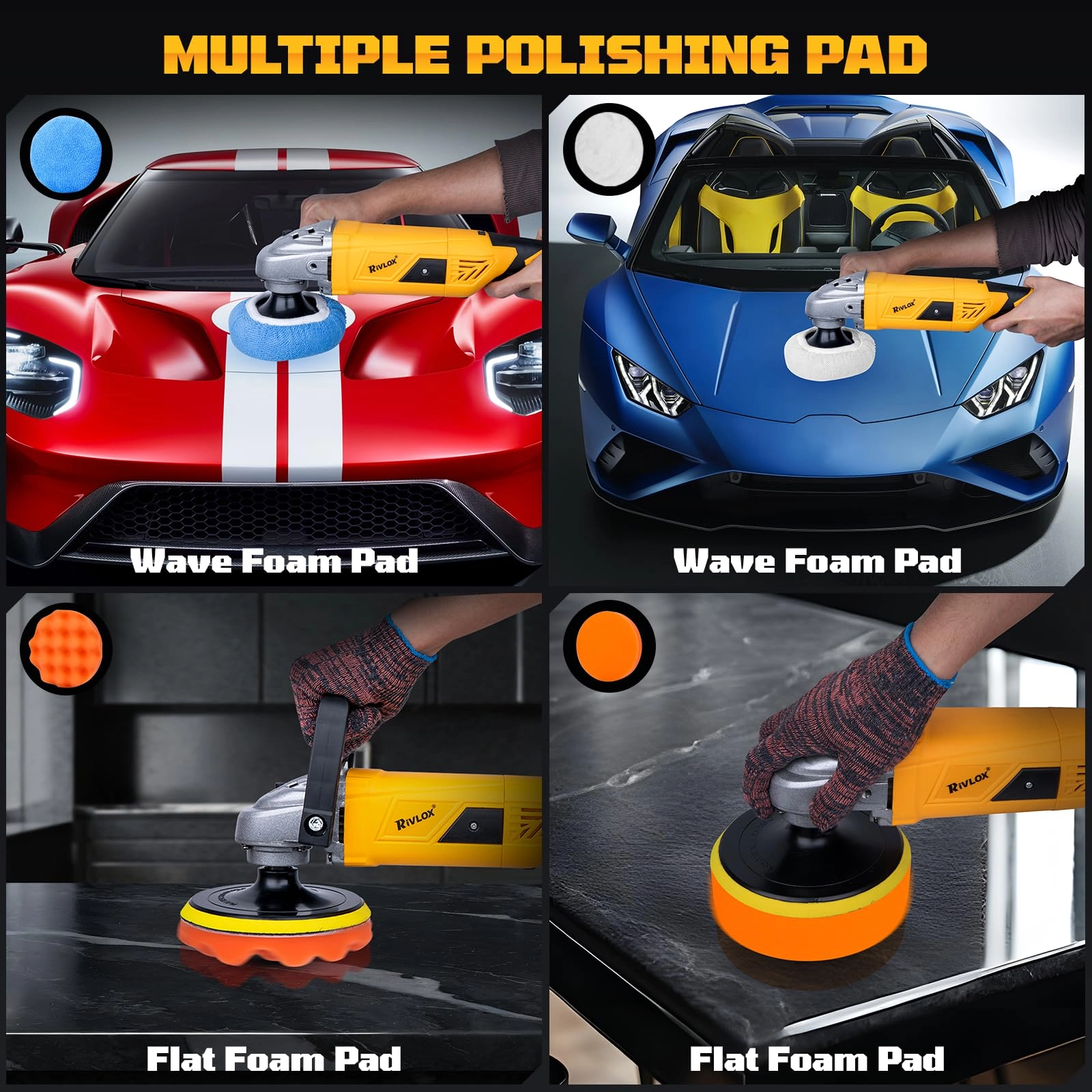 Car Polisher - 1600W 5/6/7 Inch