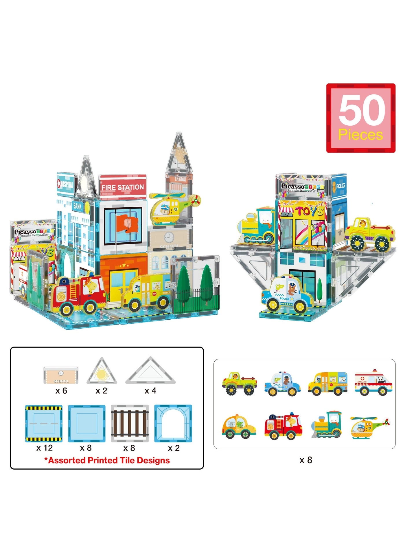 Metro City Magnetic Marvels Playset - 50pcs