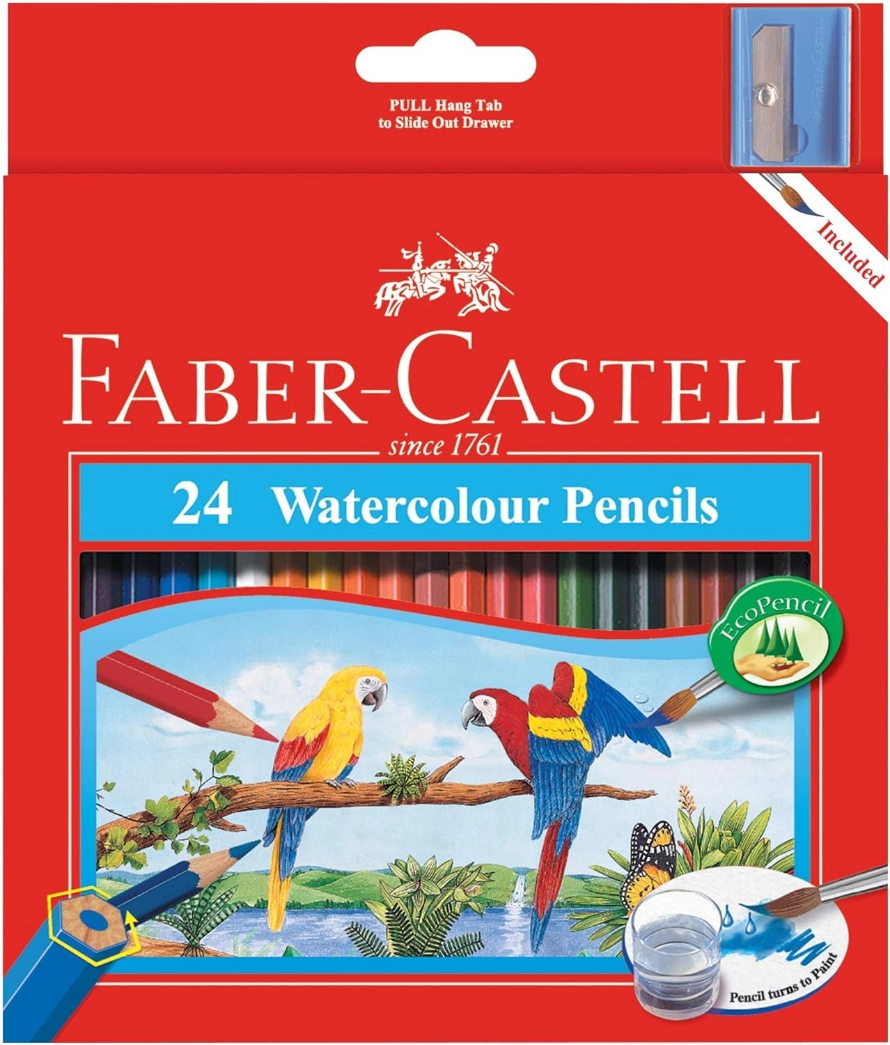Faber-Castell Parrot Design Watercolour Pencils - 24 Pcs