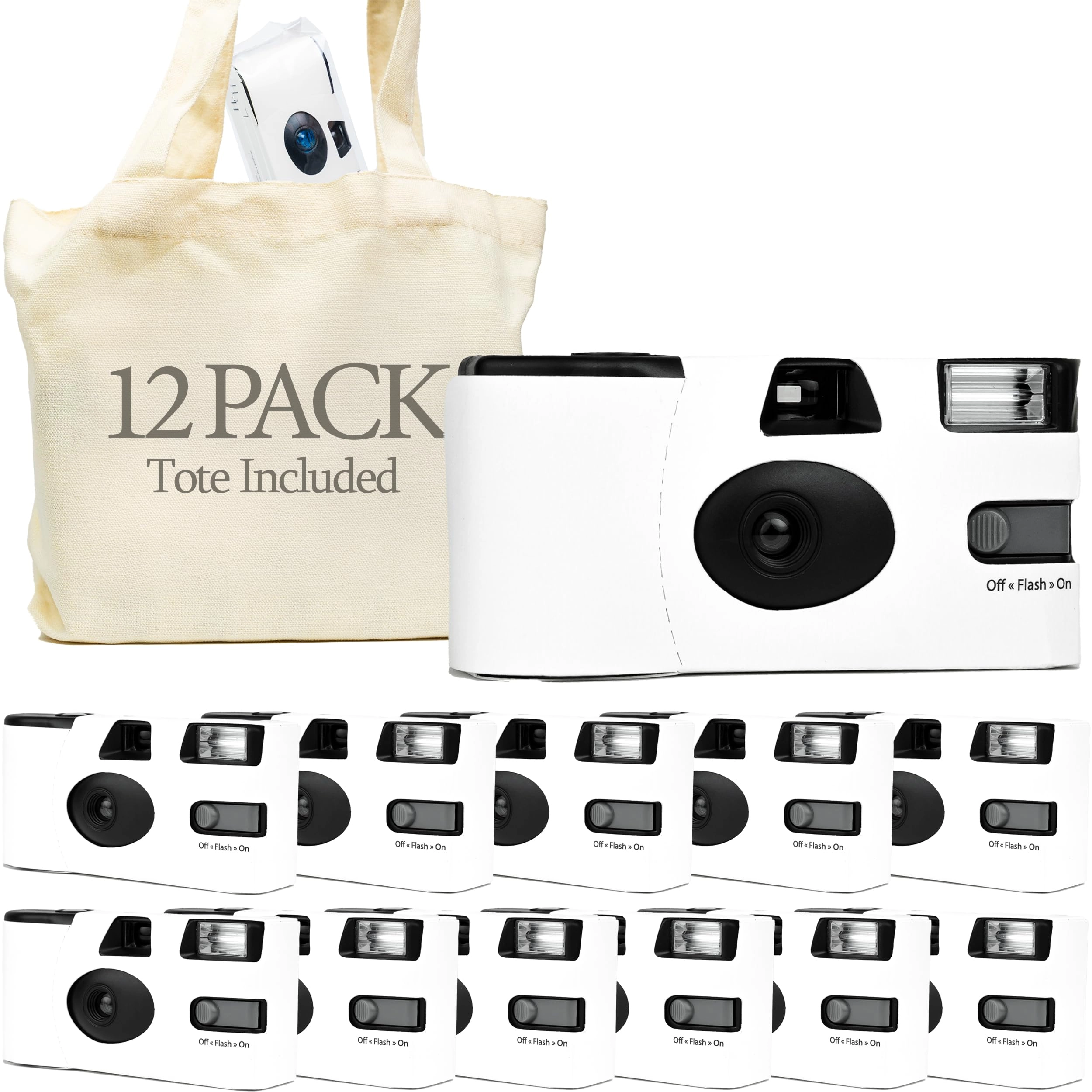 H&H Photo Supply Disposable Cameras - 12 Pack White 35mm ISO 400 Pack