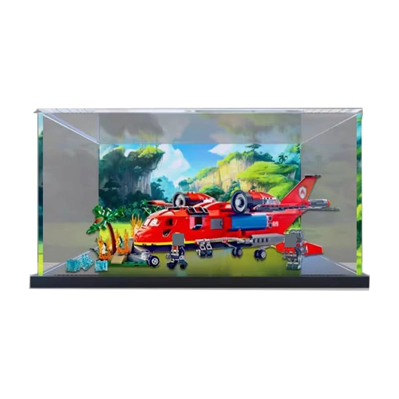 Clear Acrylic Display Case (60413) - 15.74x15.74x5.90in. Black Bottom+background