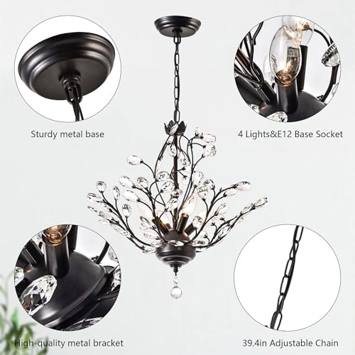 Crystal Chandelier - white light neutral white warm light Dimmable