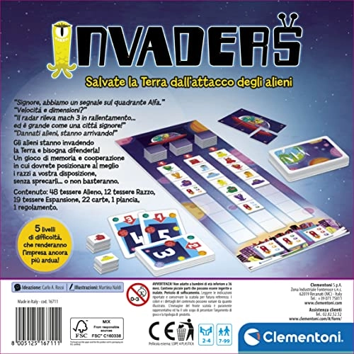 Invaders: Save the Earth from the Aliens Attack - Cooperative Memory (Italian)