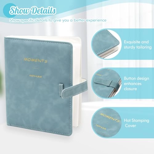 3.5x2.3" 256 Pockets PU Leather Photo Album