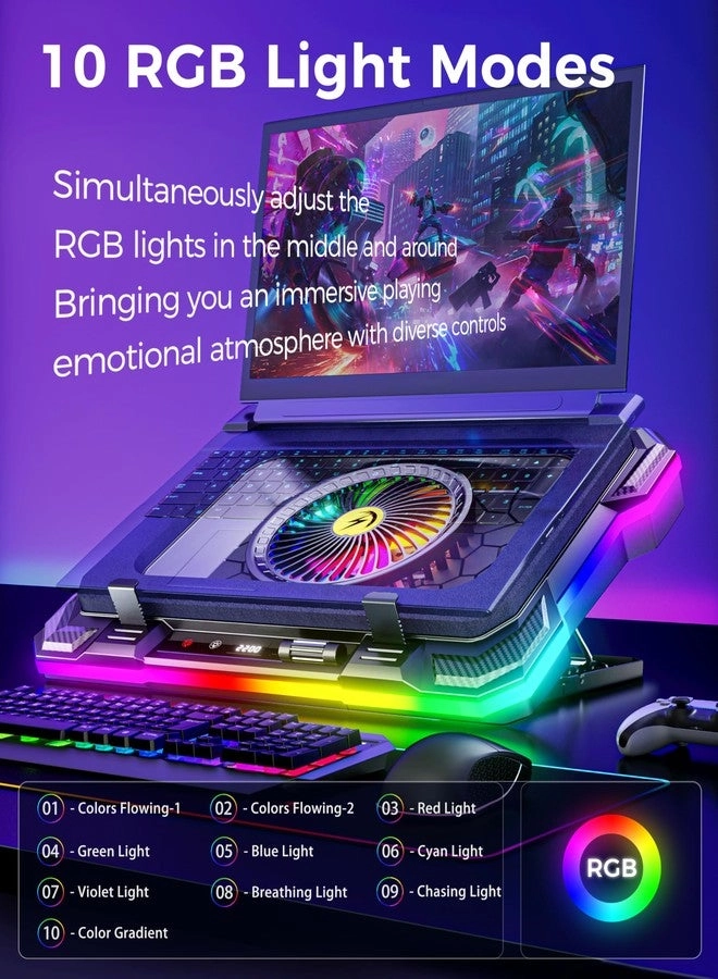 Gaming Laptop Cooler - large 5.5 inch cooling fan 14-19 inch