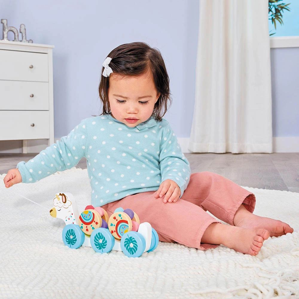 Wooden Critters Pull Toy - 3 piece(s) Unicorn Dino Llama-Corn