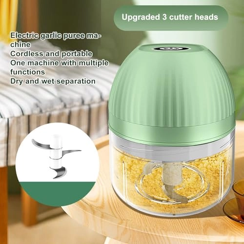 Mini Electric Garlic Chopper - 250ml USB Rechargeable