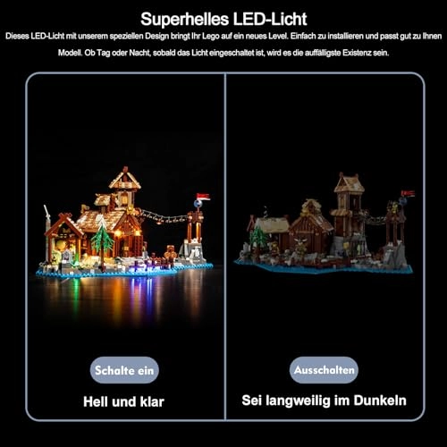 Remote Control Light Kit for Lego 21343 Viking Village - Remote control LED Battery Powered