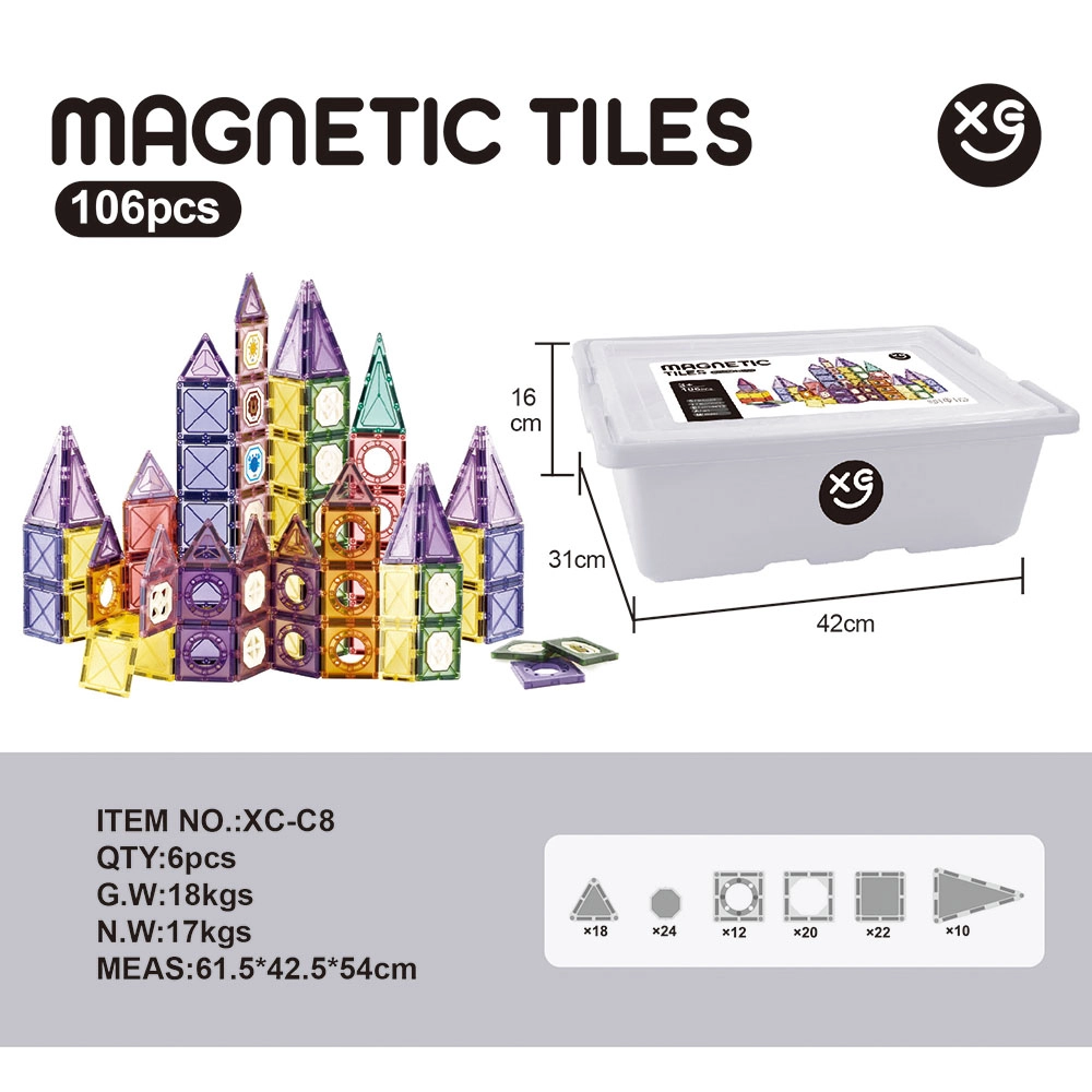 Magnetic Building Blocks - 106pcs