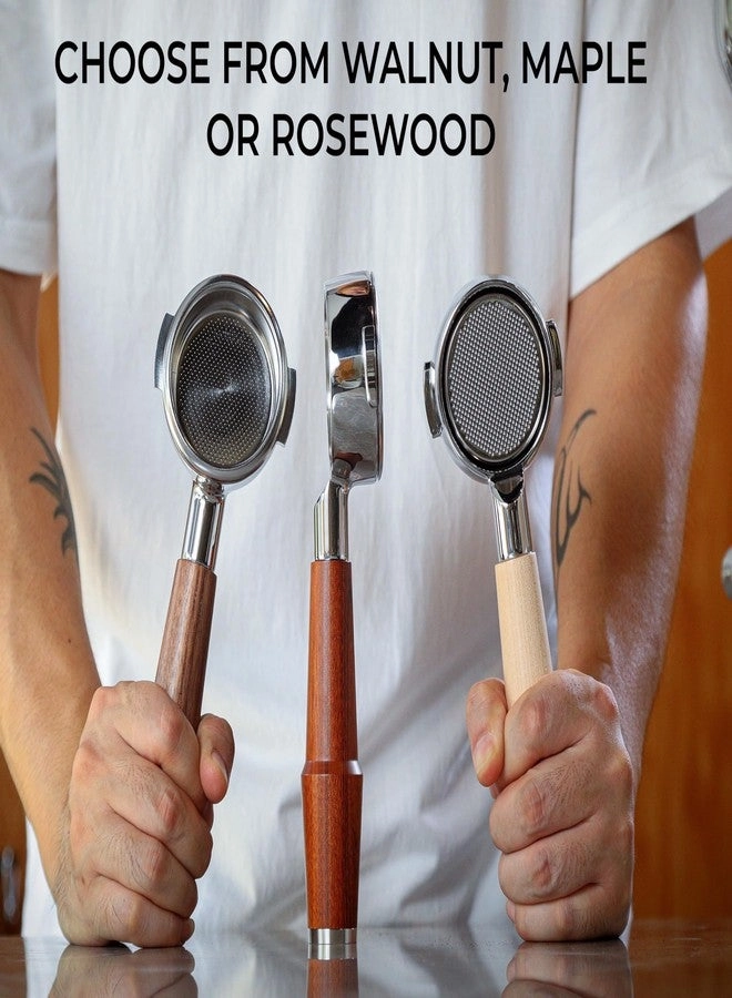 Bottomless Portafilter - 58mm E61 Group Head Walnut