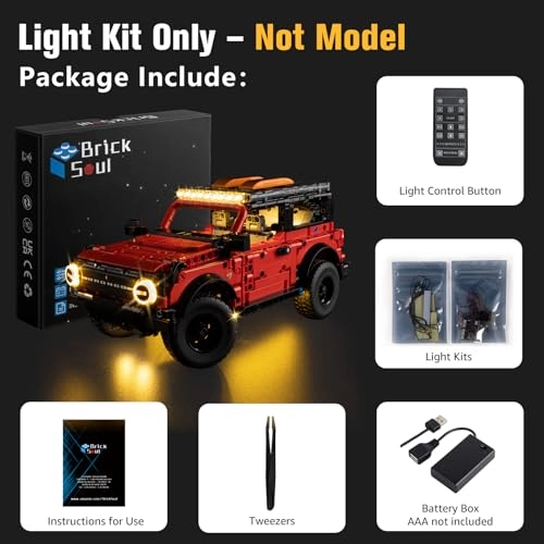 Light Up Kit - for Lego Ford Bronco 42213 Wired Dimmable