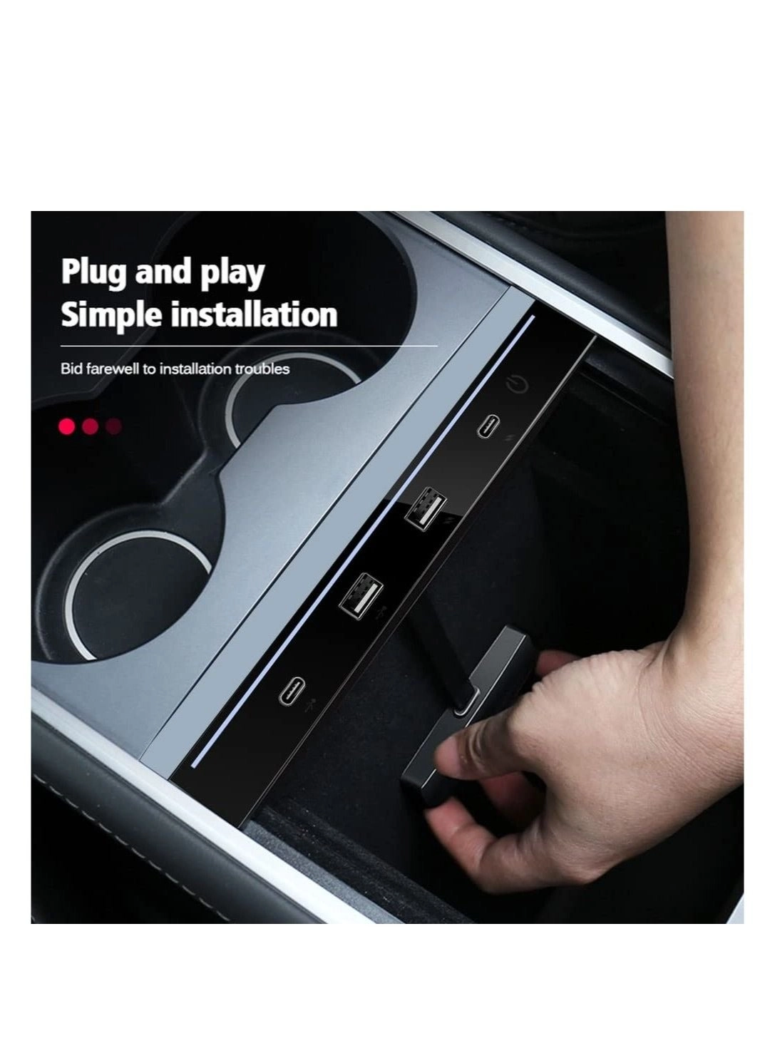 4-in-1 USB LED Hub Docking Station - type-A type-C Model 3/Y