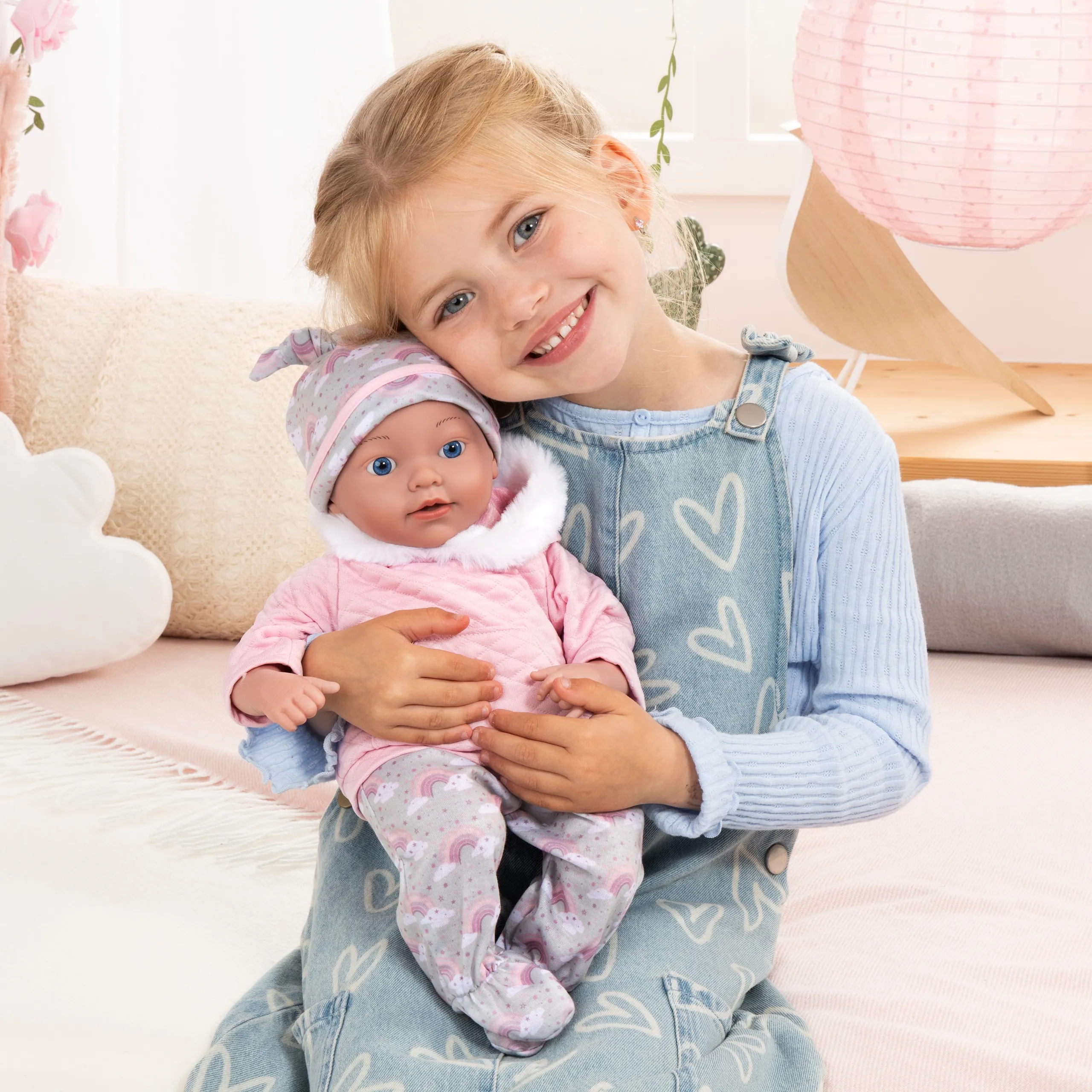 Reborn Baby Doll Playset - 38 cm Pink Ages 18 months+ Set