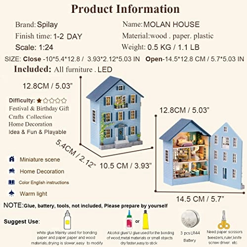 DIY Miniature Dollhouse Kit - 124 scale