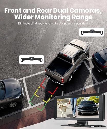 Dual Camera Car Reversing Camera System - Night Vision Wireless 1080p