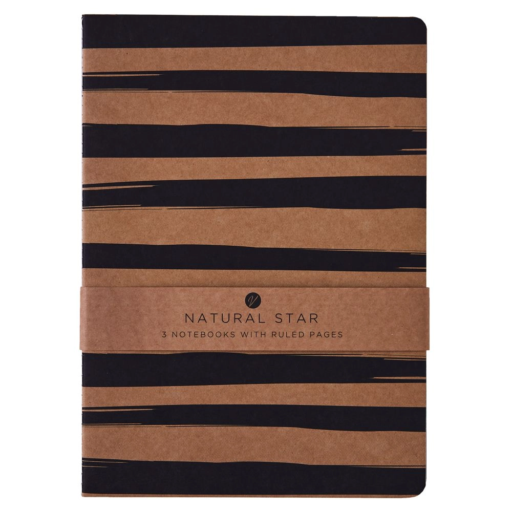 DESIGN BY VIOLET Kraft Notebook A4 - 60 Pages Pack of 3