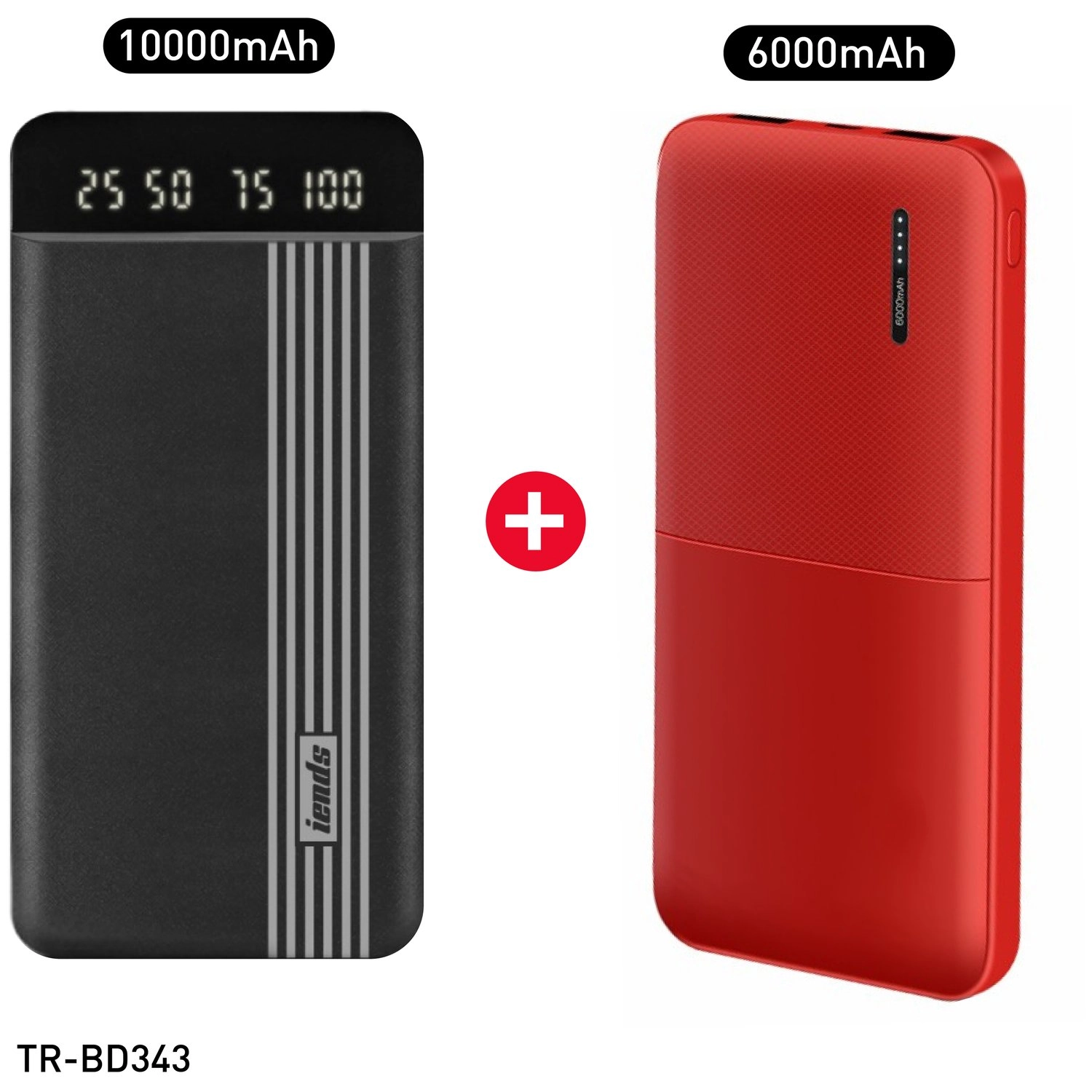 iEnds TR-BD343 - 10000 mAh + Power Bank - 6000mAh