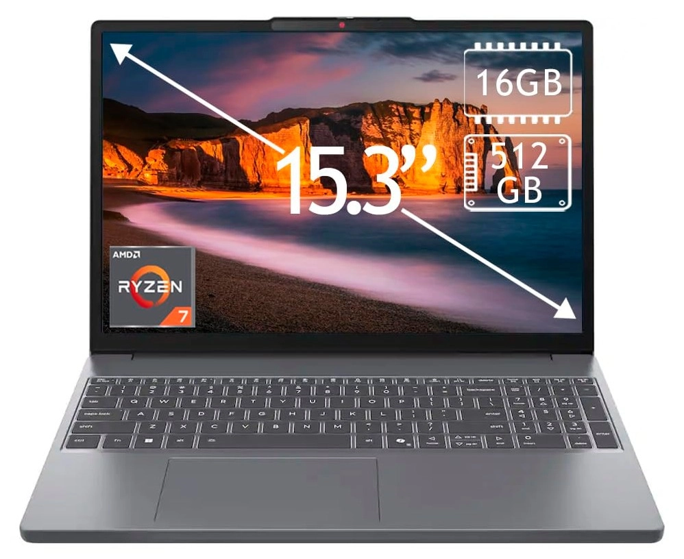 Lenovo IdeaPad Slim 3 15ARP10 83K700EDAX - 15.3'' Ryzen 7 7735HS 16GB DDR5 512GB SSD