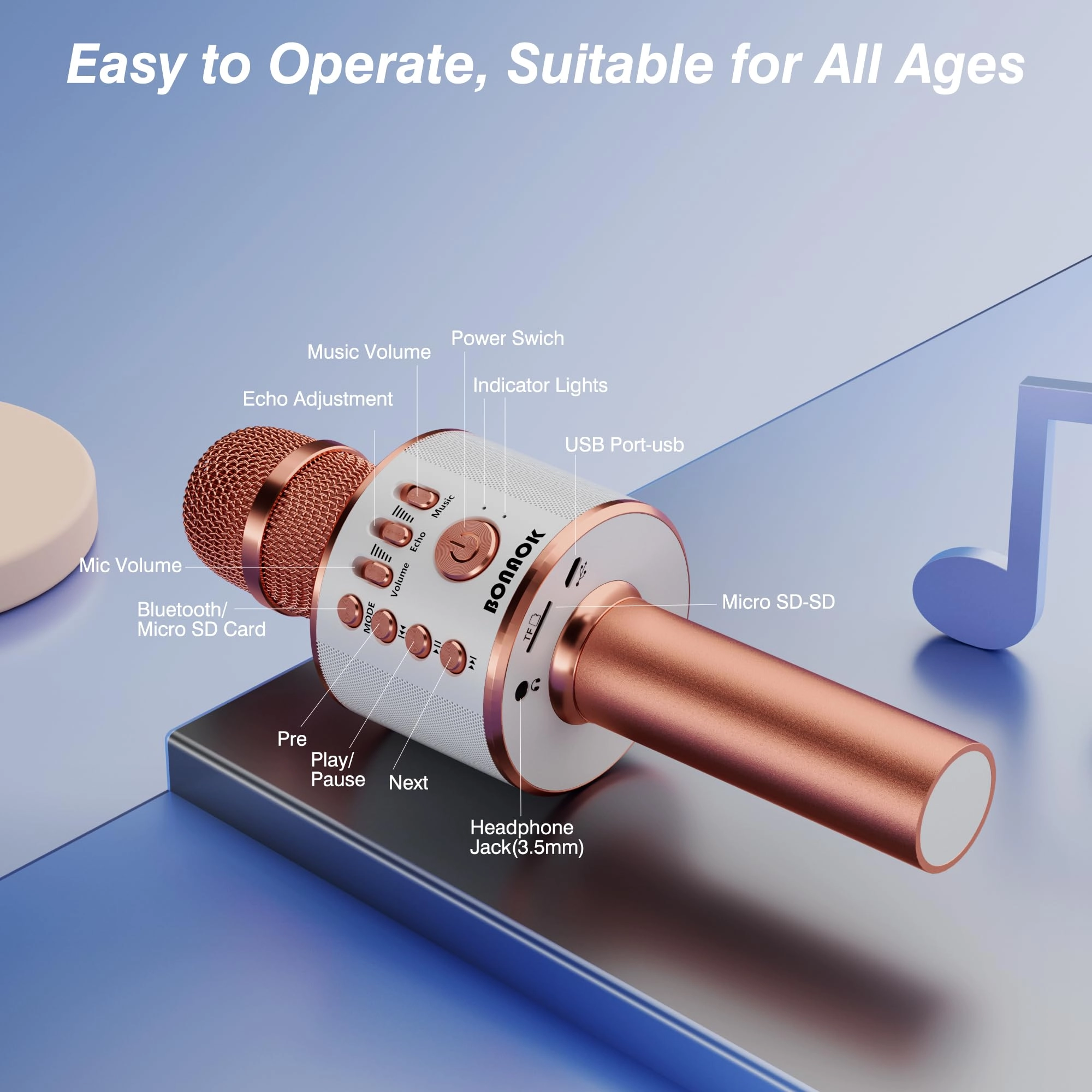 Q37 Wireless+3.5mm-Mini-Jack+USB Microphone