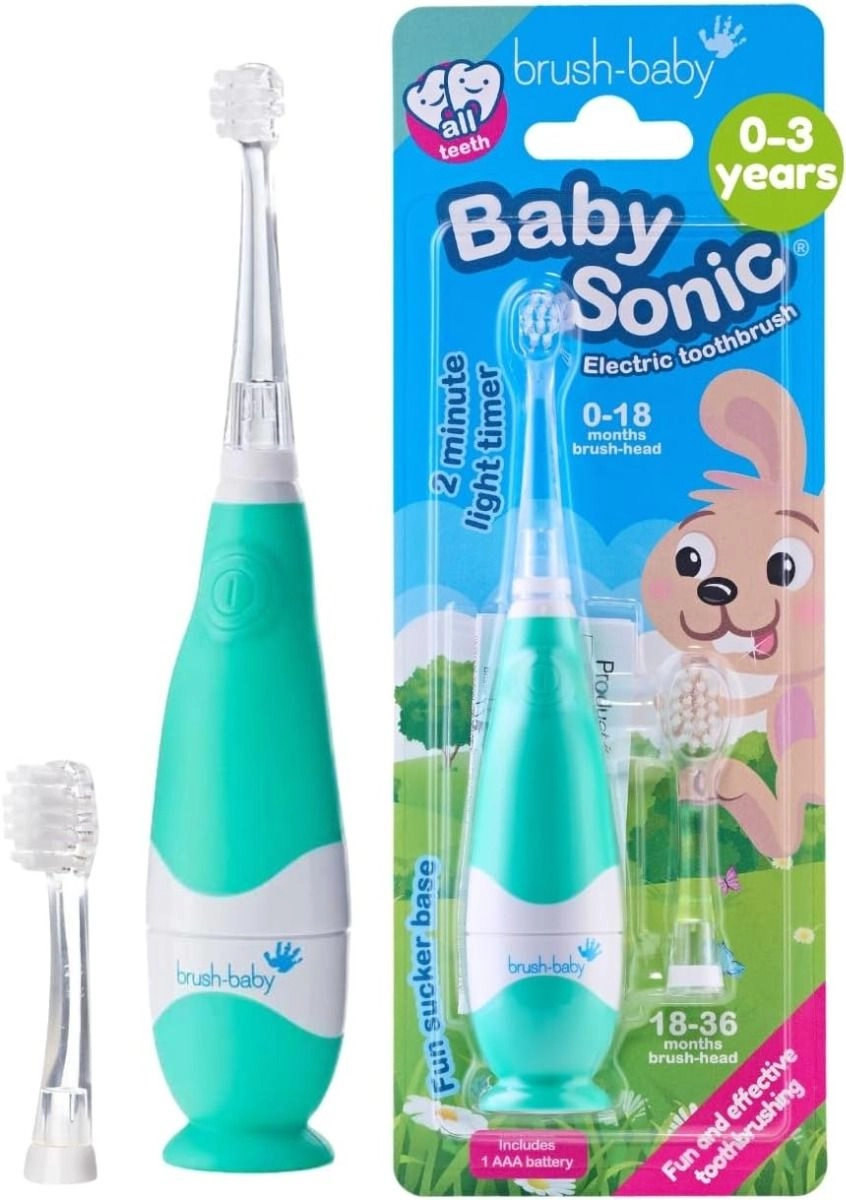 BabySonic - Infant and Toddler 0-3 Years 2 Sensitive Brush Heads Teal