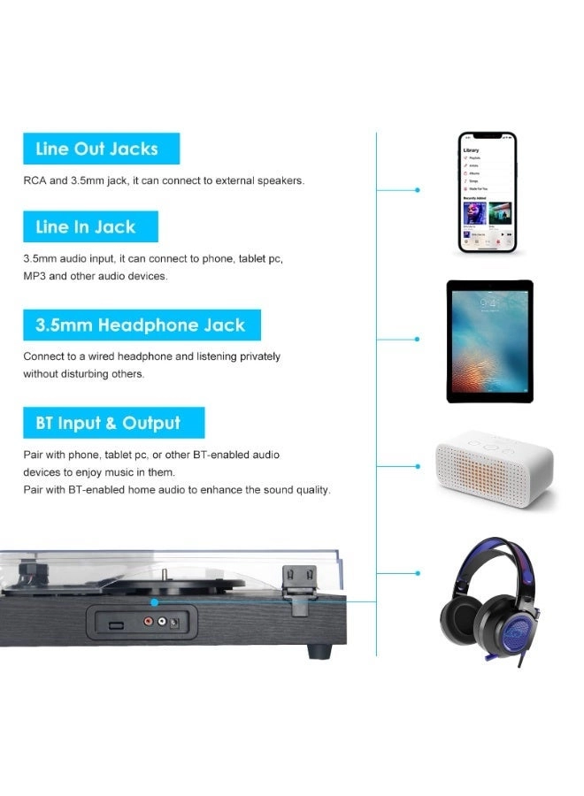 LP Turntable - 3-Speed BT5.0