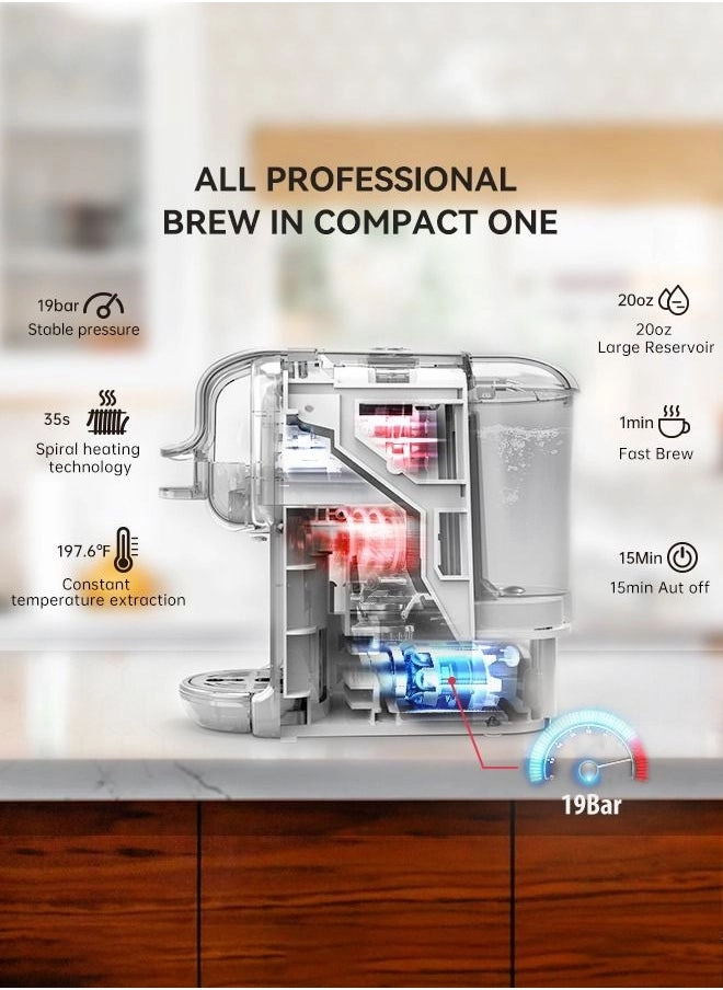 5-in-1 Capsule Espresso Machine & Milk H2B M1A