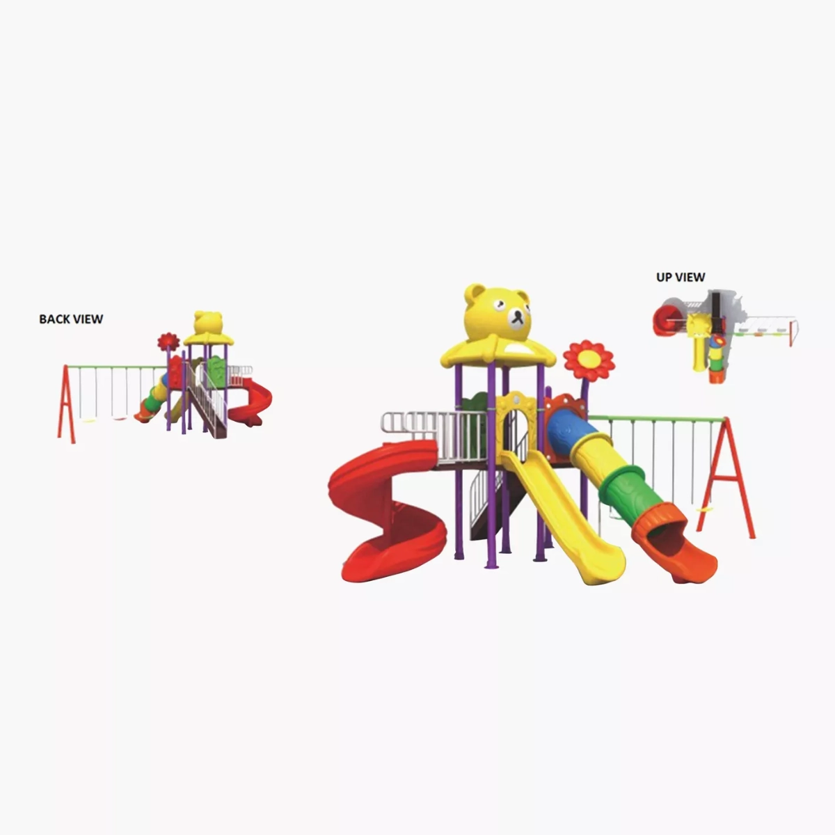 Kids Playground Climbers Swings N Slide - 3+ Multi Colour
