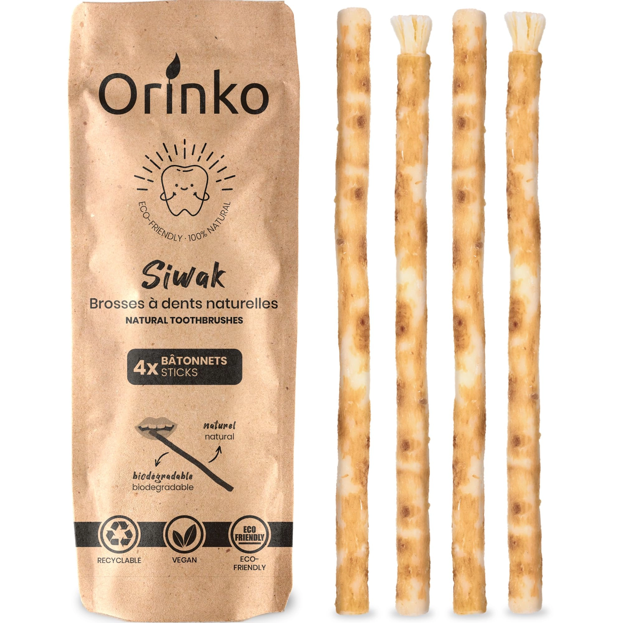 orinko Miswak Stick - 4-Piece Pack