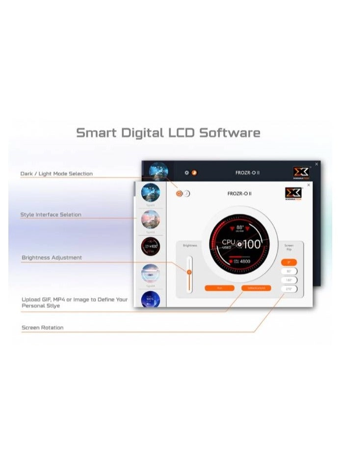 Frozr-O II 240 - 2.4" Digital LCD Pump Head 1800 Fan RPM