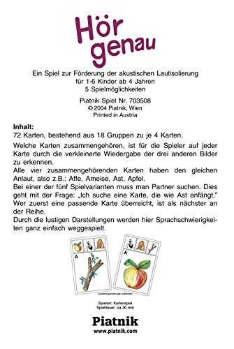 Just Listening - 4 years and up