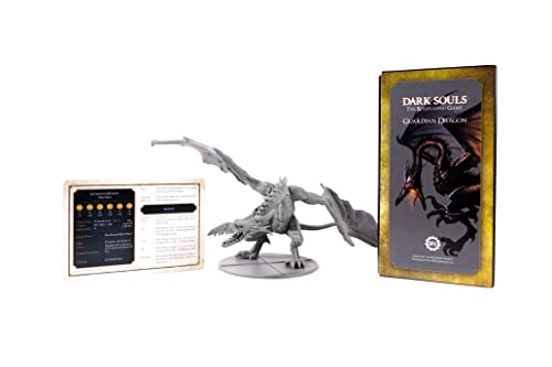 Dark Souls The Role Playing Guardian Dragon Miniature & Stat Cards - 5E Compatible Silver