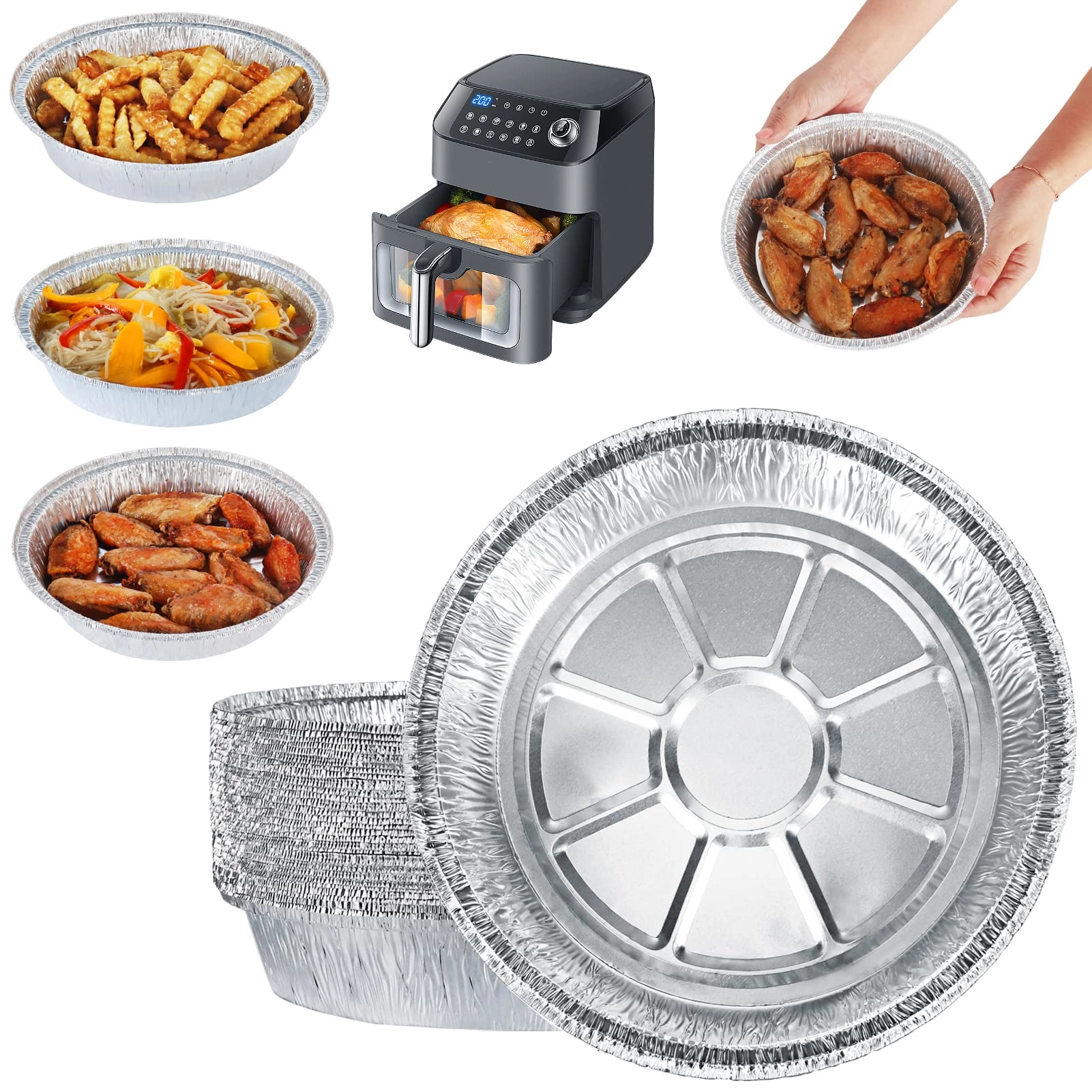 BYKITCHEN Round Aluminum Foil Trays - 30 Pack