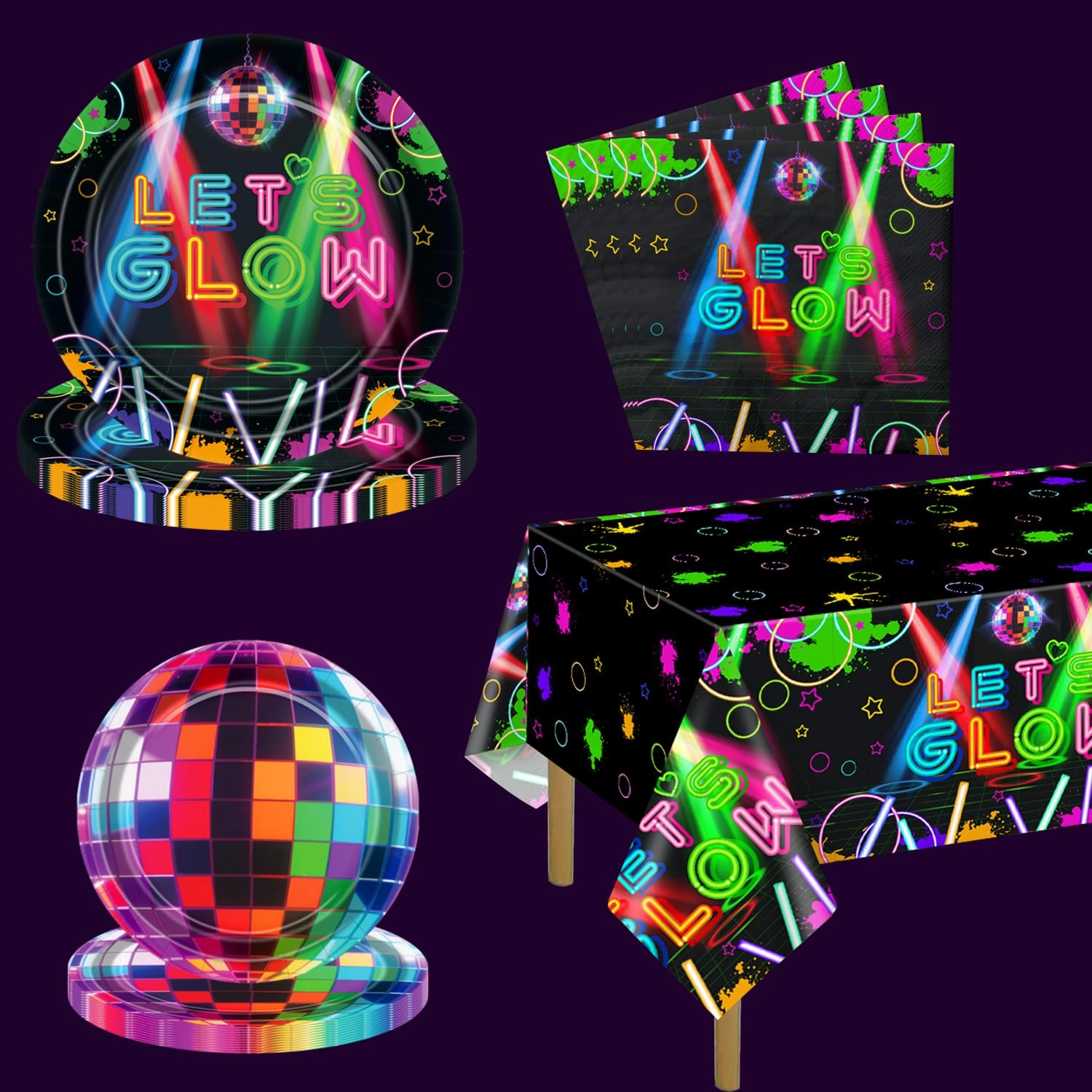 Glow Party Supplies Plates - 81 Birthday Glow Party Halloween
