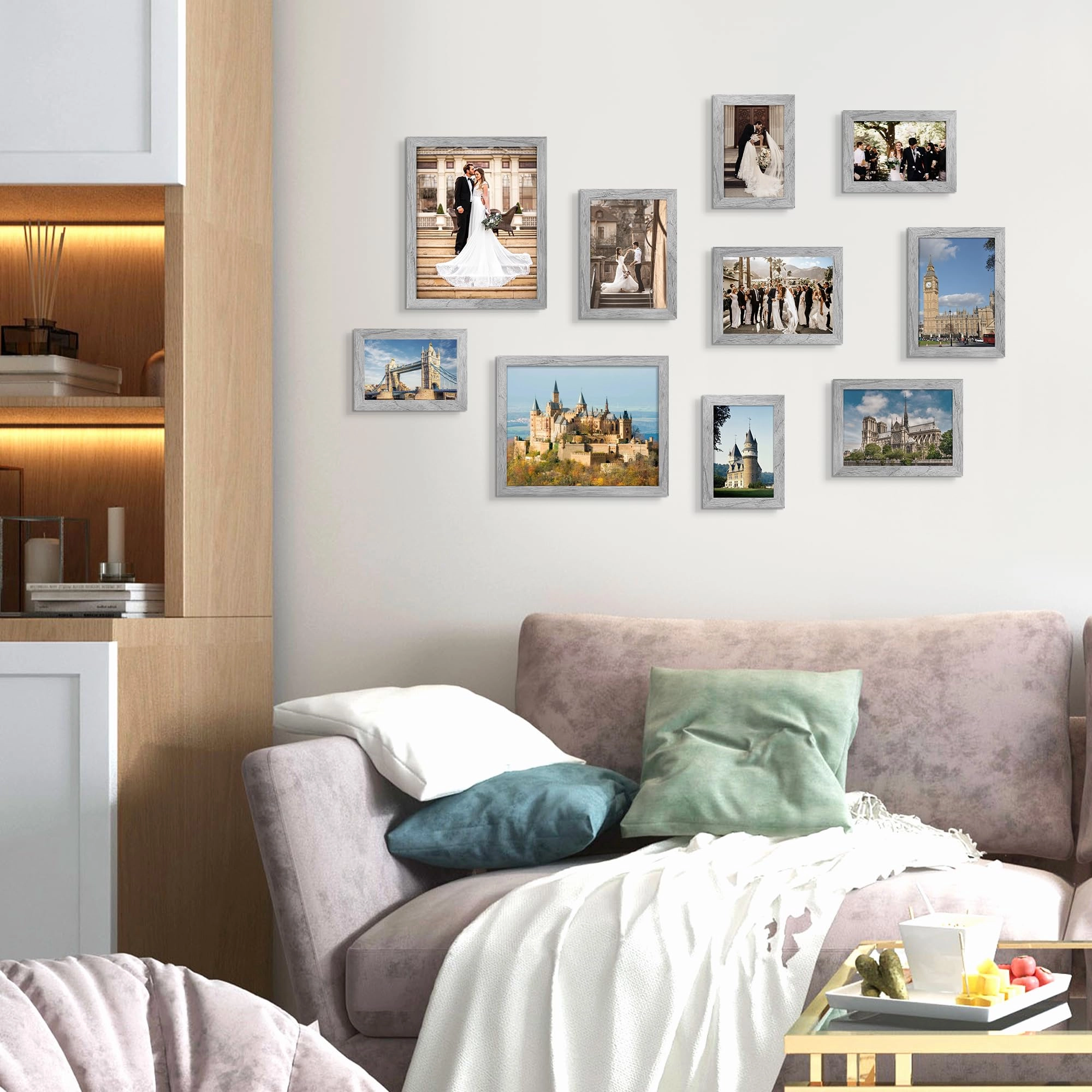 10 Pack Picture Frames - 8x10, 5x7, 4x6