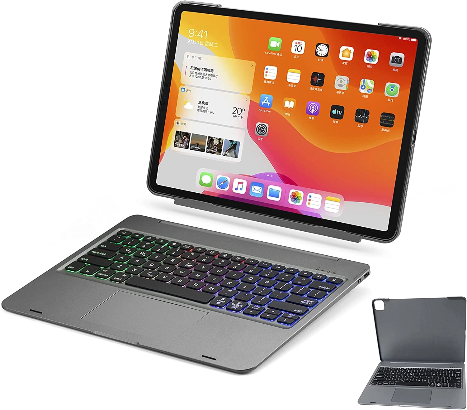 Doqo Detachable Keyboard Case with Trackpad and Pencil Holder for iPad Pro 12.9-inch