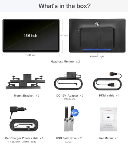 Car Headrest Monitor - 15.6 inch