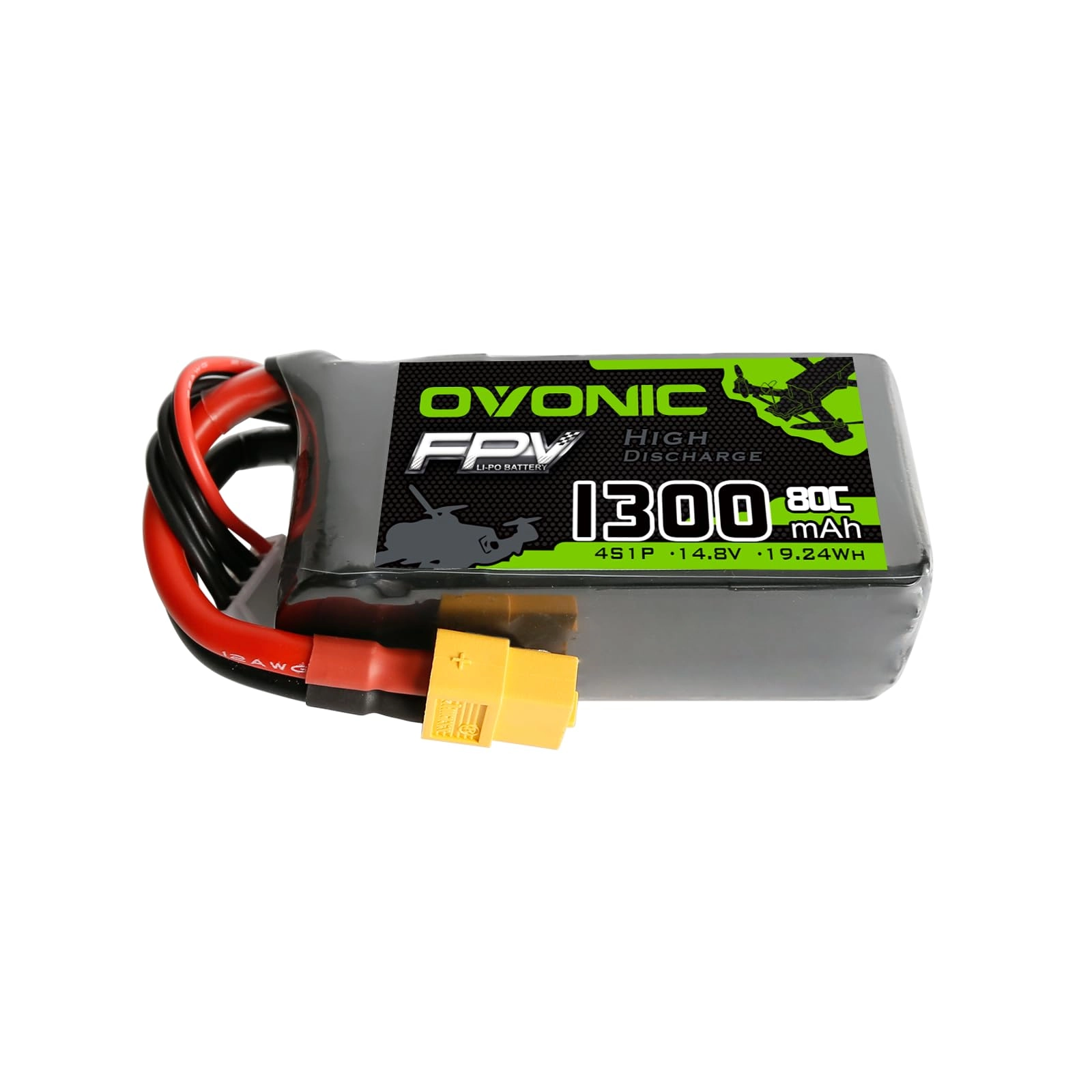 OVONIC 4S Lipo Battery - 1300mAh 14.8V 80C