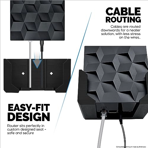 Screwless Wall Mount - compatible with NETGEAR Nighthawk Whole Home Mesh WiFi 6 System (MK62) - AX1800 model only