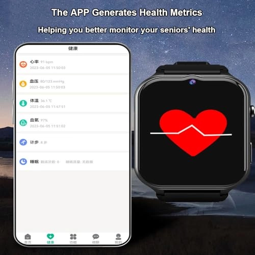 Fall Detection Smart Watch 40.5mm ABS + Silicone