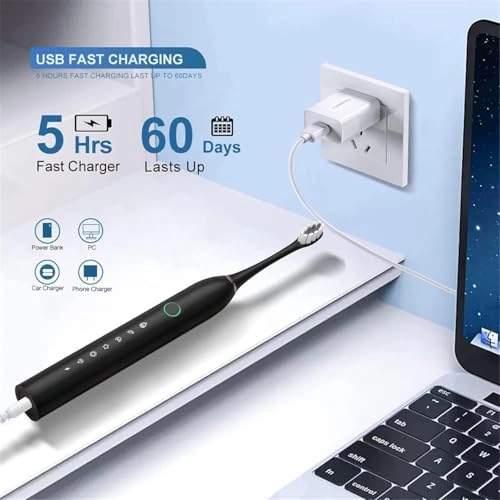 Sonic Electric Toothbrush - 8 Brush Heads 6 Cleaning Modes