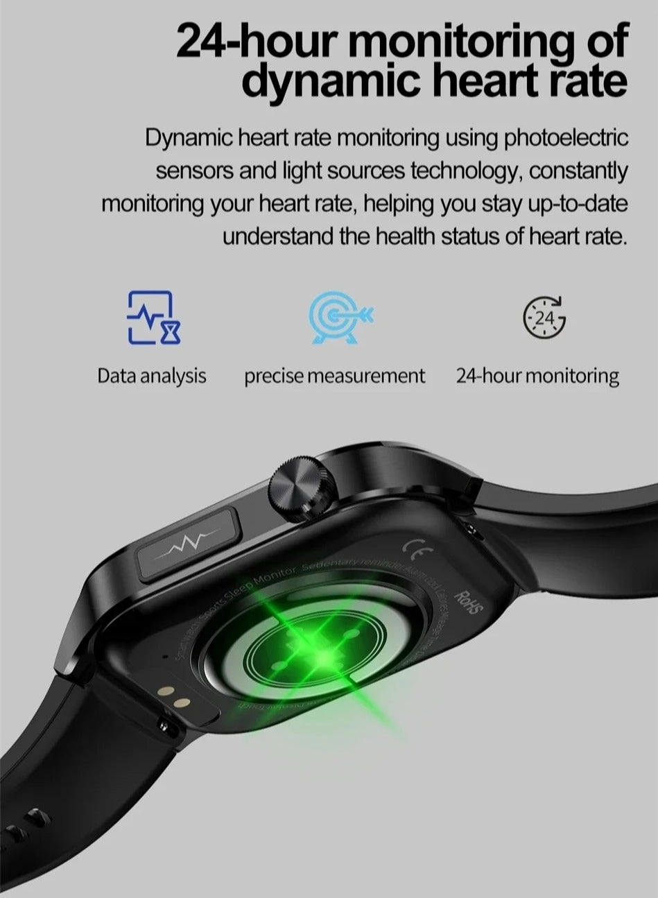 Glucose Monitoring Smart Watch - ECG Bluetooth Call SpO2
