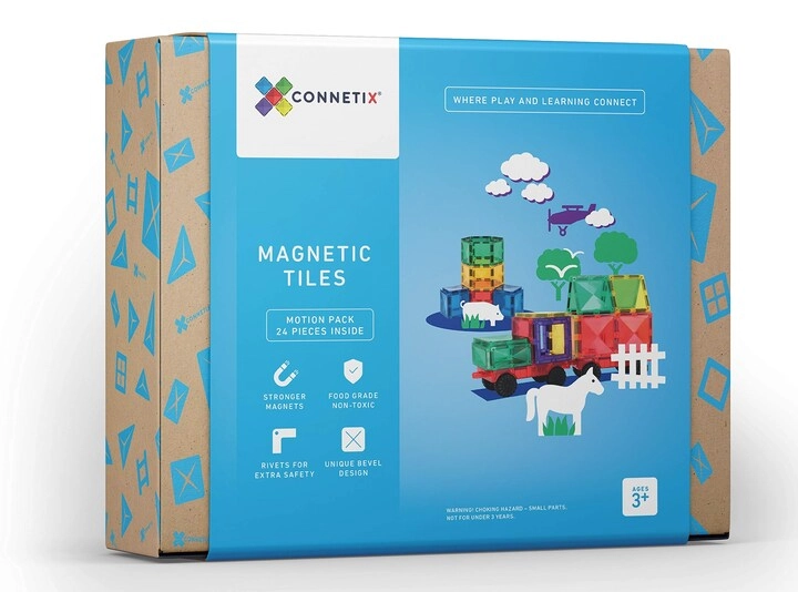 CONNETIX Tiles Motion Pack - 24pcs 2 Magnetic Car Bases