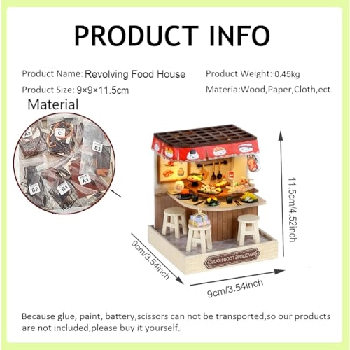 Miniature Wooden Dollhouse Furniture Kit - Creative Room 1:24