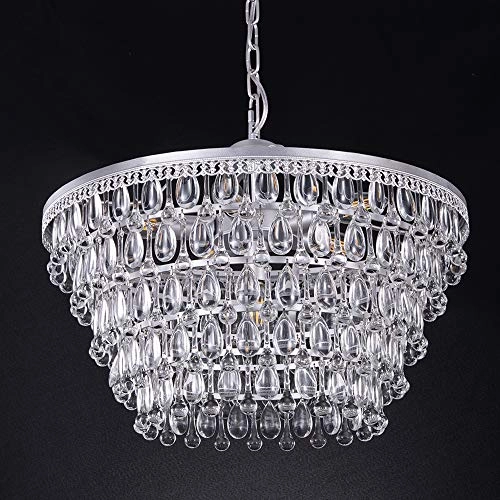 Crystal Chandelier - 6-Light 5 Tiers 20"W
