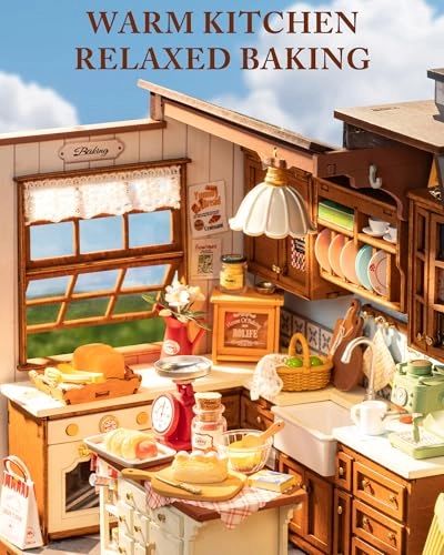 Dollhouse Kitchen Bakery Kit - cream Wood