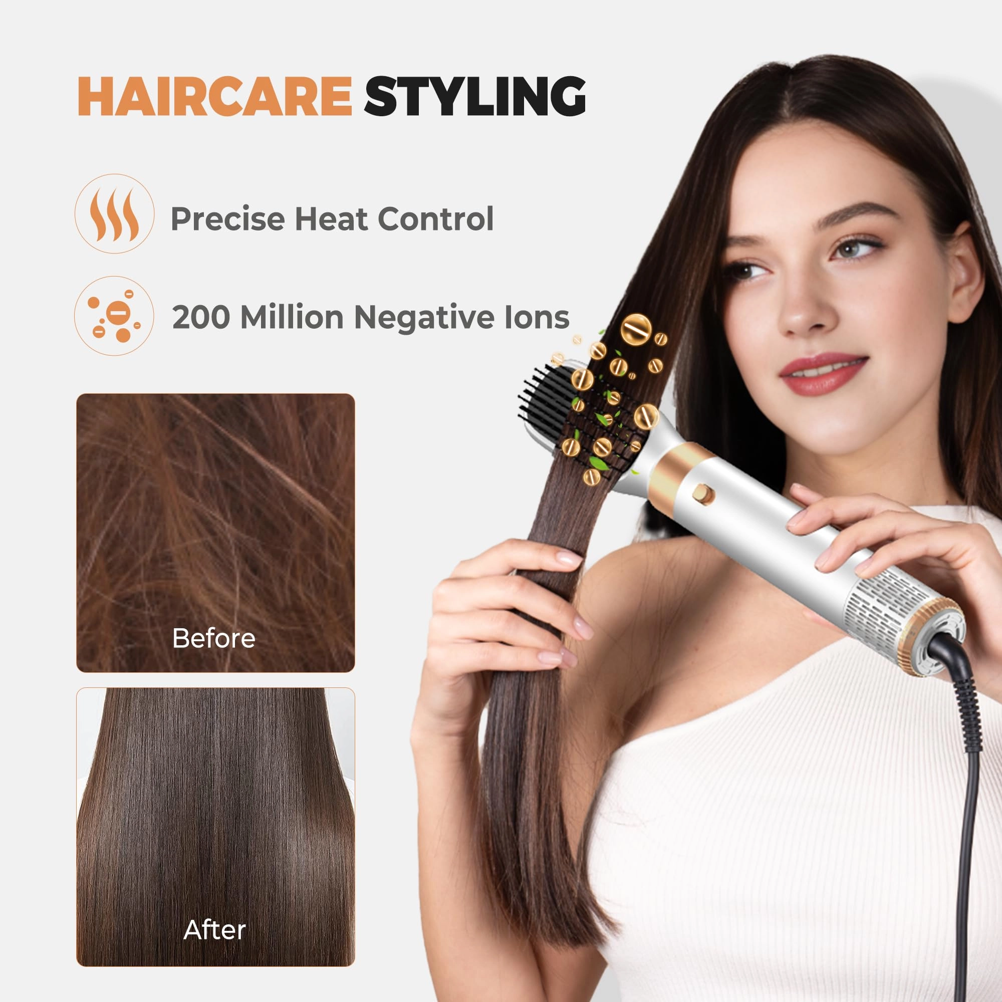 Blow Dryer Brush + Curling Wand + Ionic Hot Air Hair Dryer + Massage Oval Hair Dryer + Left&Right Hair Curlers
